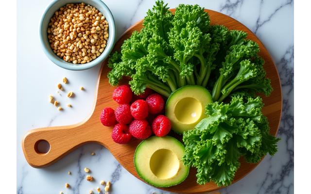 Fresh, colorful fruits and vegetables, representing healthy eating